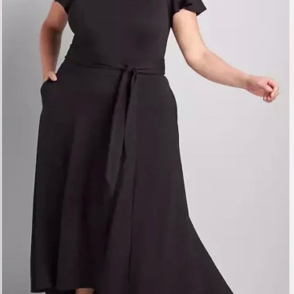 Flutter-Sleeve High-Low Midi Lena Dress - Ponte Knit 18 NWT - Picture 2 of 2